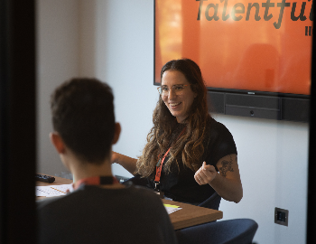 woman speaking in a meeting