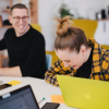 Talentful staff smiling in the office