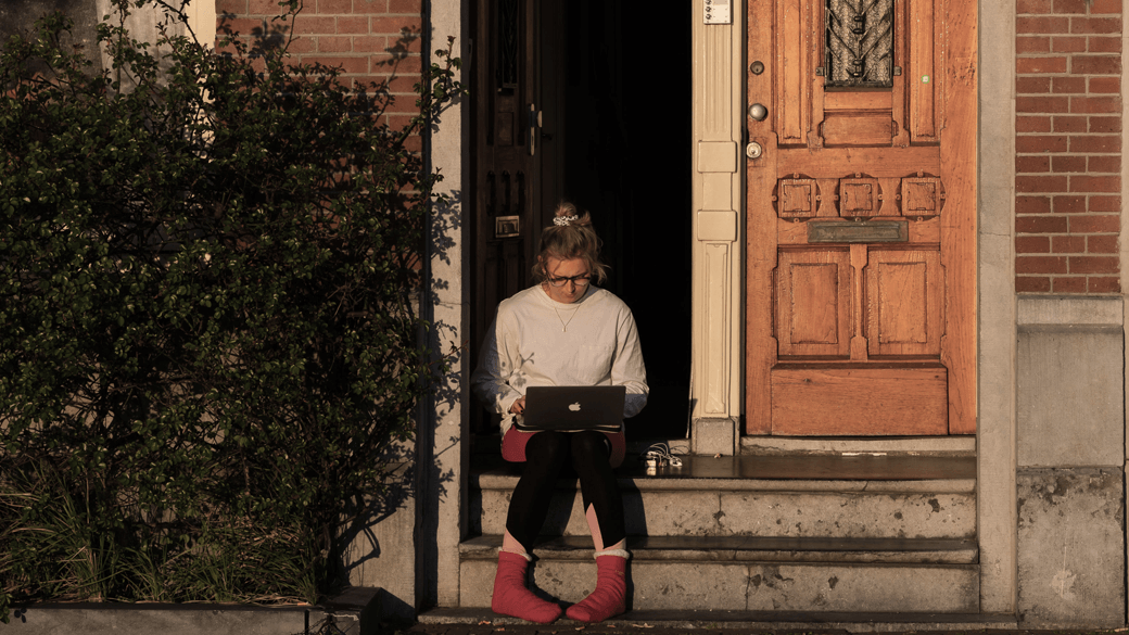 woman working from home