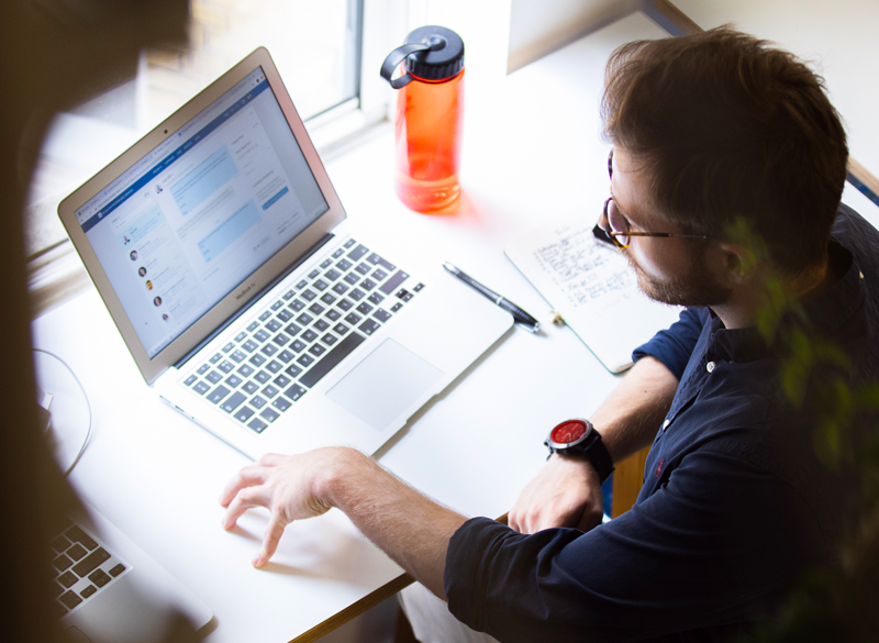 person working on a laptop